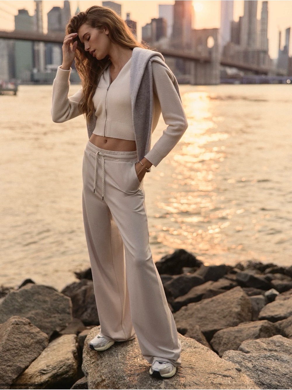 Vito Halo Wide Leg - Ecru Heather
